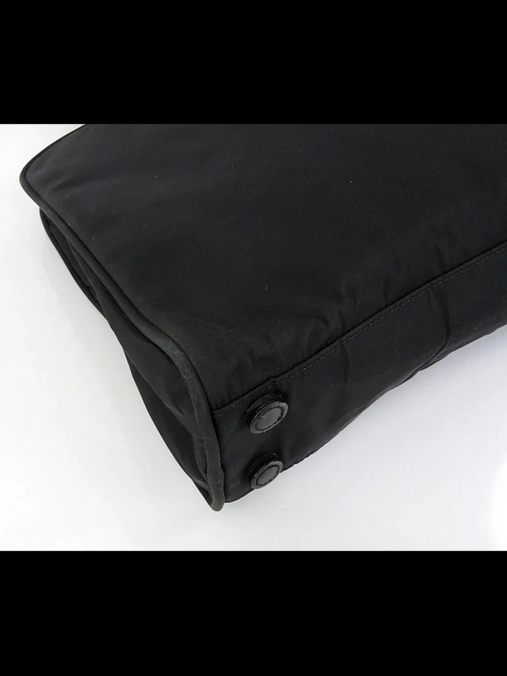 Prada Black Nylon Tote with Logo Plaque